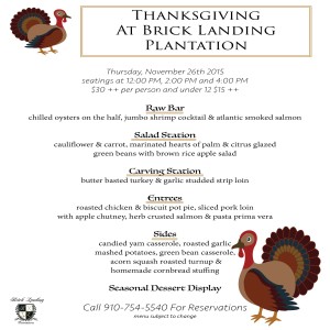 Thanksgiving Menu 2015